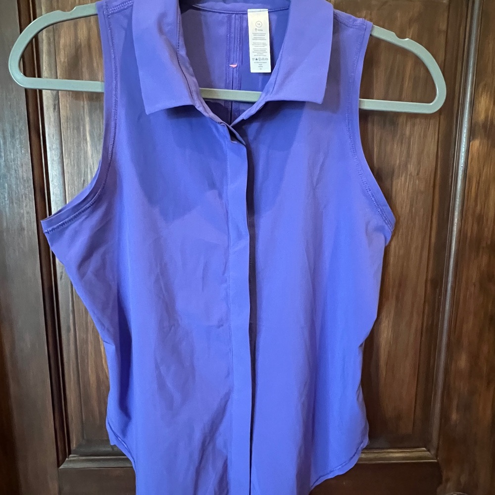 Ivivva Blue Sleeveless Notched Collar Polo